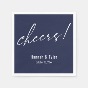 Serviette En Papier À votre santé ! Typographie élégante de mariage bl