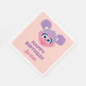 Serviette En Papier Abby Cadabby | Face de fleurs | Joyeux anniversair (Coin)