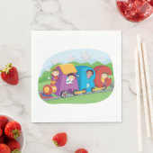 Serviette En Papier ABC Alphabet Train avec enfants amusant éducatif (En situation)
