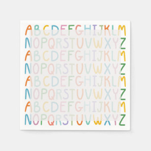 Serviette En Papier ABC colorés