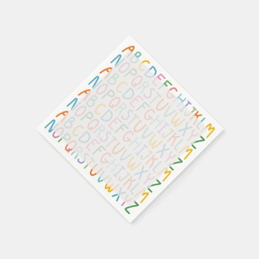Serviette En Papier ABC colorés (Coin)