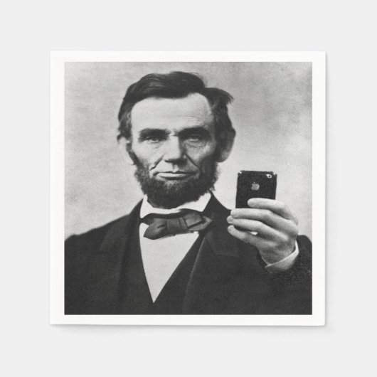Serviette En Papier Abe Lincoln avec téléphone portable (Devant)