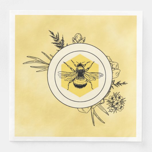 Serviette En Papier Abeille (Devant)