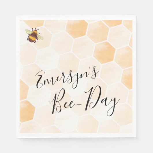 Serviette En Papier Abeille aquarelle (Devant)