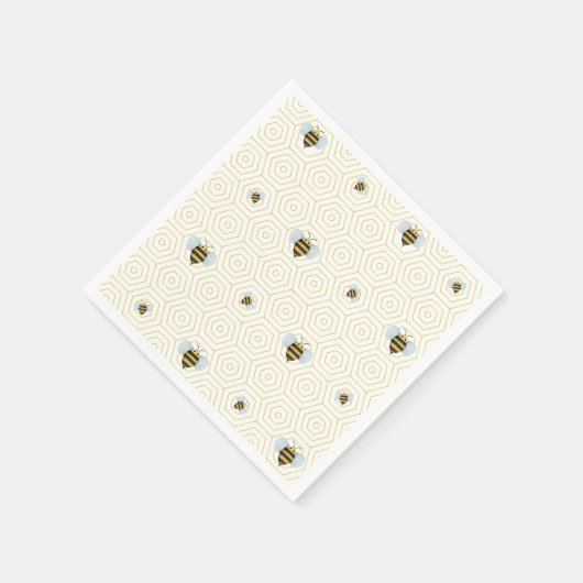 Serviette En Papier Abeille aquarelle Motif (Coin)