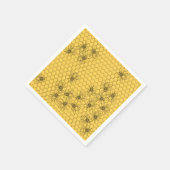 Serviette En Papier Abeille de miel jaune et papier peigne (Coin)