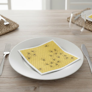 Serviette En Papier Abeille de miel jaune et papier peigne