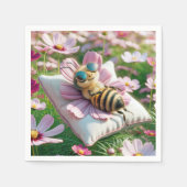 Serviette En Papier Abeille de miel reposant sur un Coussin (Devant)