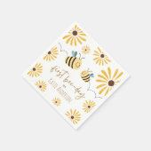Serviette En Papier Abeille jaune mignonne et tournesol premier jour d (Coin)