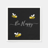 Serviette En Papier Abeille jaune noir heureux été (Devant)