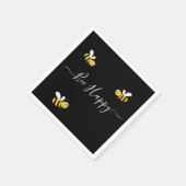 Serviette En Papier Abeille jaune noir heureux été (Coin)