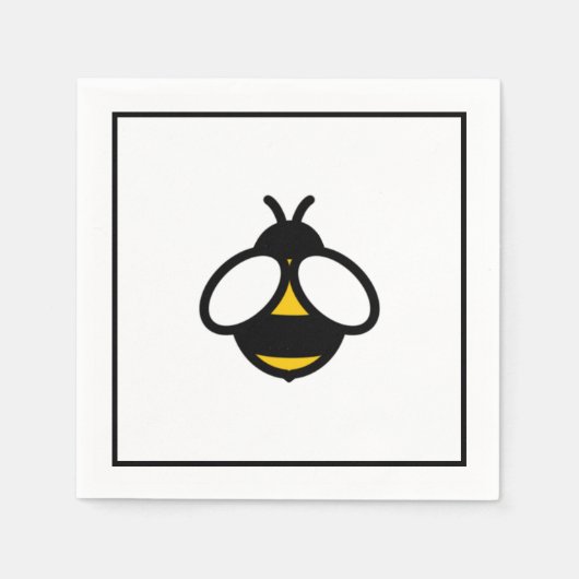 Serviette En Papier Abeille mignonne, abeille miel, bourdon (Devant)
