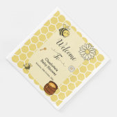 Serviette En Papier Abeille mignonne au Baby shower de miel sucré (Coin)