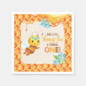 Serviette En Papier Abeille Premier Anniversaire Napkin - Fille (Devant)