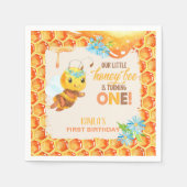 Serviette En Papier Abeille Premier Anniversaire Napkin - Fille - Pers (Devant)