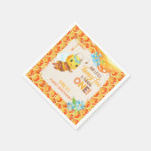 Serviette En Papier Abeille Premier Anniversaire Napkin - Fille - Pers (Coin)