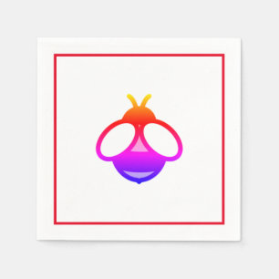 Serviette En Papier Abeille rouge mignonne, abeille au miel rose, bebe