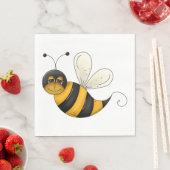 Serviette En Papier Abeille souriante (En situation)