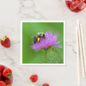 Serviette En Papier Abeille Sur Papier Chardon (En situation)