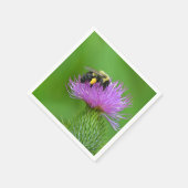 Serviette En Papier Abeille Sur Papier Chardon (Coin)