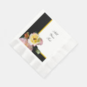 Serviette En Papier Abeille sur roses rose jaune Fleurs (Coin)