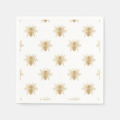 Serviette En Papier Abeilles à effet photo en métal d'or Faux Foil sur (Devant)