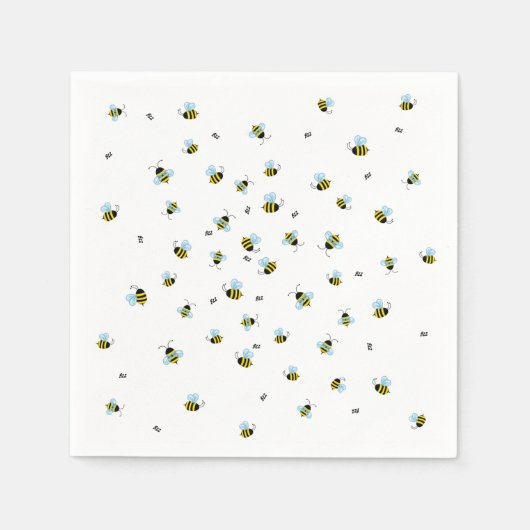 Serviette En Papier Abeilles bourdonnantes mignonnes Insectes Jardin b (Devant)