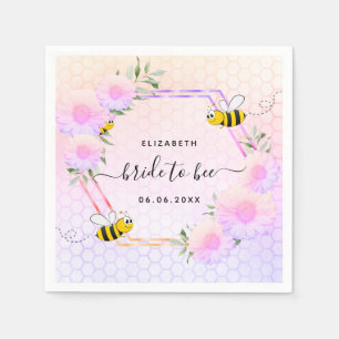 Serviette En Papier Abeilles de douche nuptiale rose violet fleuri