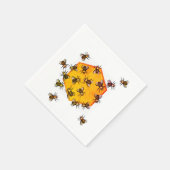 Serviette En Papier Abeilles de miel avec dessin d'hexagone jaune oran (Coin)
