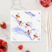 Serviette En Papier Abeilles de miel et marbre bleu (En situation)