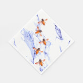 Serviette En Papier Abeilles de miel et marbre bleu (Coin)