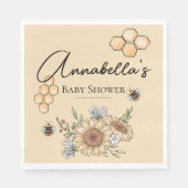 Serviette En Papier Abeilles de miel et tournesols (Devant)
