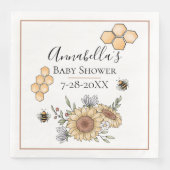 Serviette En Papier Abeilles de miel et tournesols (Devant)