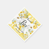 Serviette En Papier Abeilles de miel Jaune Mariage floral Signifie Abe (Coin)