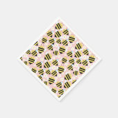 Serviette En Papier Abeilles Et Fleurs Blanches (Coin)