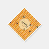 Serviette En Papier Abeilles n'Honeycomb Monogram Satin Gold (Coin)