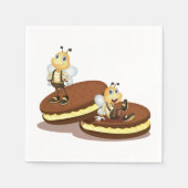 Serviette En Papier Abeilles Sur Deux Biscuits Papier Serviettes (Devant)
