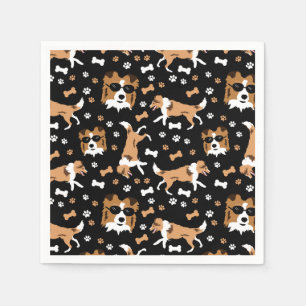 Serviette En Papier Abris Shetland Sheepdog Collie Chien Motif Napk