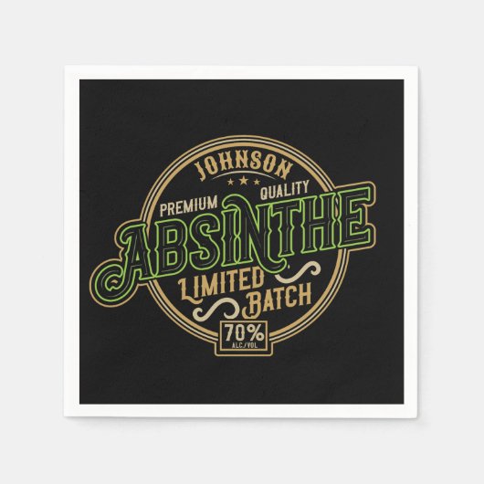 Serviette En Papier Absinthe Herbal Spirit Liquor Étiquette (Devant)