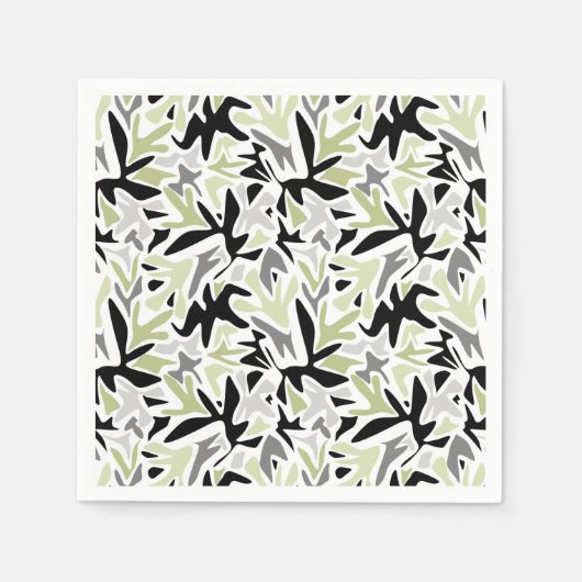 Serviette En Papier Abstract, Black and Green, Youth, Modern, Creative (Devant)