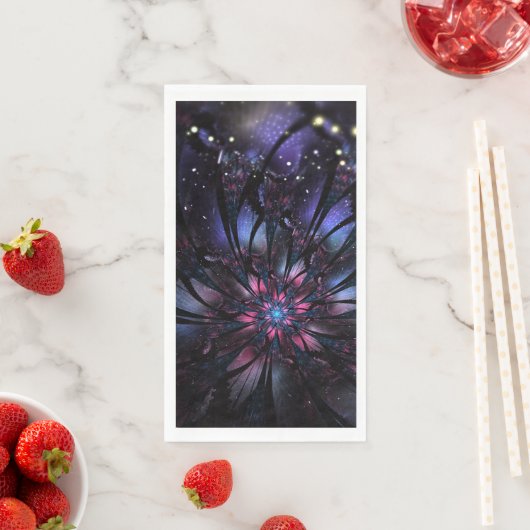 Serviette En Papier Abstract fractal flower design. (En situation)