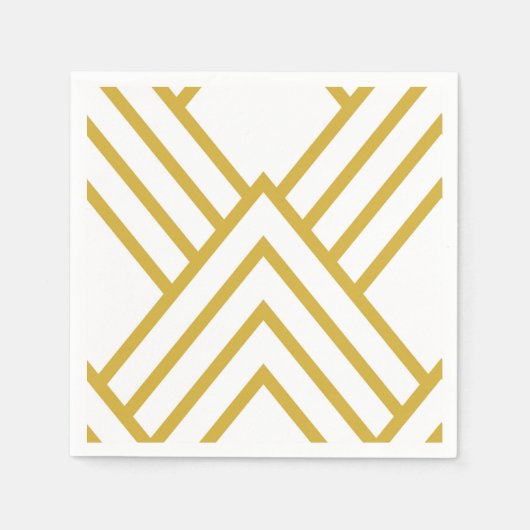 Serviette En Papier Abstract geometrical, white and gold (Devant)