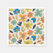 Serviette En Papier Abstract Hand-Drawn Boho Floral Pattern (Devant)
