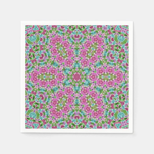 Serviette En Papier Abstract modern mosaic kaleidoscopic (Devant)
