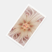 Serviette En Papier Abstract Modern Peach Pastel Flower Fractal Art (Coin)