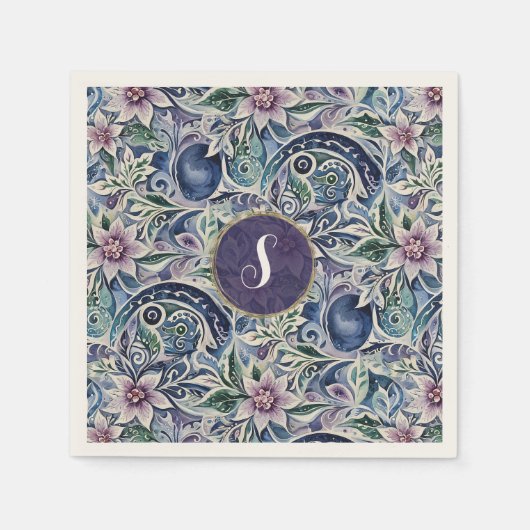 Serviette En Papier Abstract Poinsettia Winter Wild (Devant)