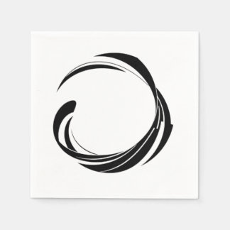 Serviette En Papier Abstract Swirl Circle Design – curved ring artwork
