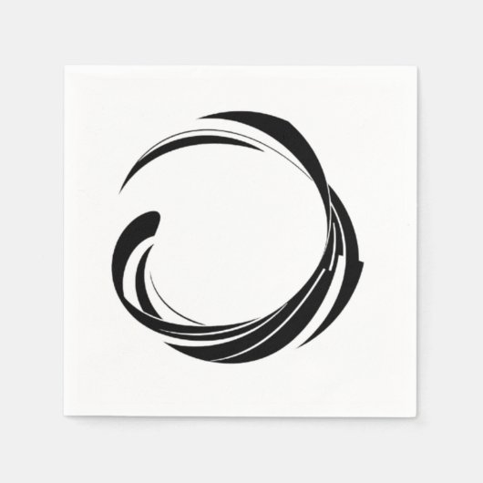 Serviette En Papier Abstract Swirl Circle Design – curved ring artwork (Devant)