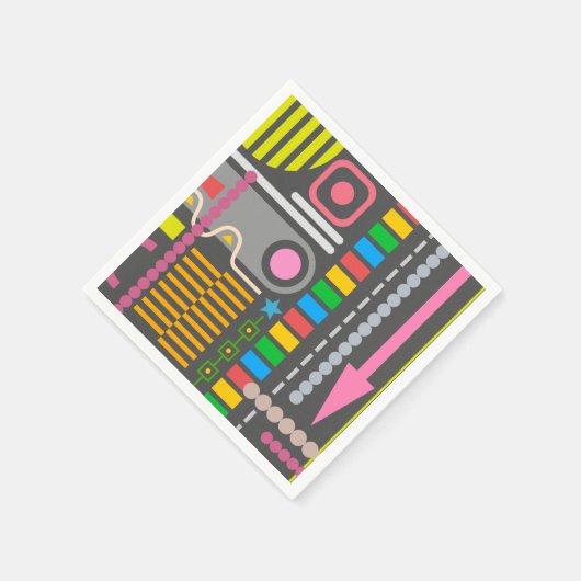 Serviette En Papier Abstract Technology Control Panel Pattern (Coin)