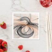 Serviette En Papier Abstrait Anthracite Grey Sienna Art moderne fracta (En situation)